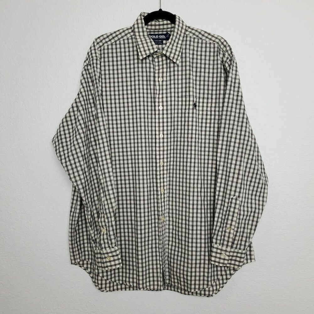 Vintage Polo Golf Ralph Lauren Lofting Shirt Size XL Button Down Cotton Plaid